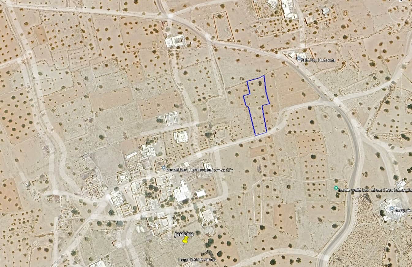 Terrain 2260 m2 à menzel ben hammouda jaabira — vue extérieure à Ajim, Djerba